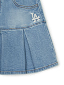 Pleated Denim Skirt