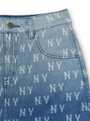 Women's Classic Monogram Gradation Printed Denim Skirt