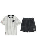 STREET BASIC STRIPED DENIM T-SHIRT SET