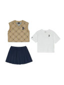 Dia Monogram Vest Short Slv 3 Set (girl's)