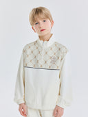 Dia Monogram Blocking Half Zip Sweatshirt