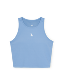 Women Basic Small Logo Ribbed Crop Top