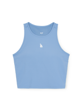 Women Basic Small Logo Ribbed Crop Top