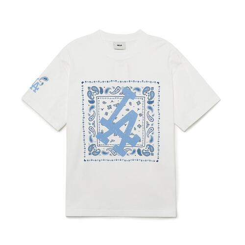 Paisley Big Logo One Point T-Shirts Los Angeles Dodgers